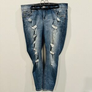 Torrid Bombshell Premium Stretch Blue Jeans Denim Women - Size 16 Distressed